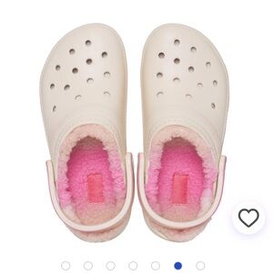 Ombré Fleece Lined Color Dip Crocs Size 6 pink/bone